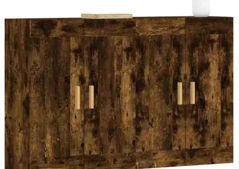 Dulapuri de perete, 2 buc., stejar afumat, lemn prelucrat - 3/5