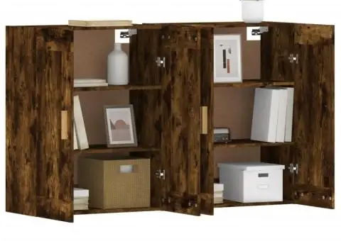 Dulapuri de perete, 2 buc., stejar afumat, lemn prelucrat - 4/5