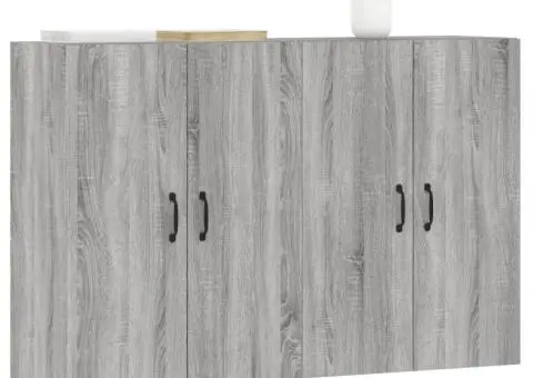 Dulapuri montate pe perete, 2 buc, gri Sonoma, lemn prelucrat - 3/5