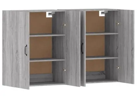 Dulapuri montate pe perete, 2 buc, gri Sonoma, lemn prelucrat - 5/5