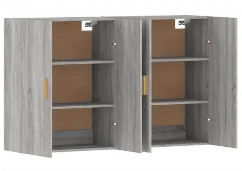 Dulapuri montate pe perete, 2 buc, gri Sonoma, lemn prelucrat - 5/5