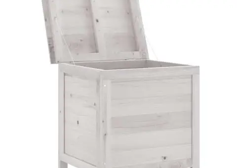 Ladă depozitare de grădină alb 50x49x56,5 cm lemn masiv de brad - 3/5