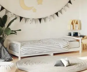 vidaXL Cadru de pat pentru copii, alb, 90x190 cm, lemn masiv de pin
