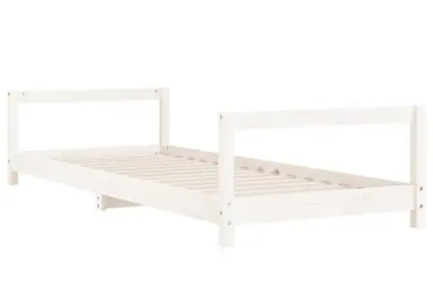 Cadru de pat pentru copii, alb, 90x190 cm, lemn masiv de pin - 3/5