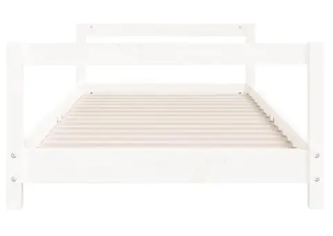 Cadru de pat pentru copii, alb, 90x190 cm, lemn masiv de pin - 4/5