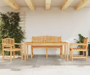 vidaXL Set mobilier pentru grădină, 4 piese, lemn masiv de tec