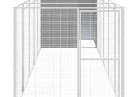 Cușcă de câine & țarc gri deschis 165x659x181cm oțel galvanizat - 3/5