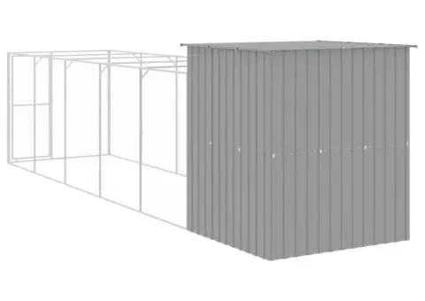 Cușcă de câine & țarc gri deschis 165x659x181cm oțel galvanizat - 5/5