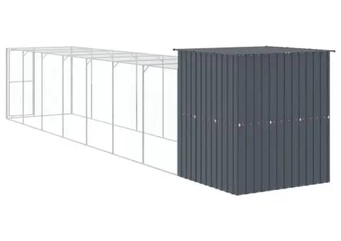 Coteț de pui cu incintă antracit 165x863x181 cm oțel galvanizat - 5/5