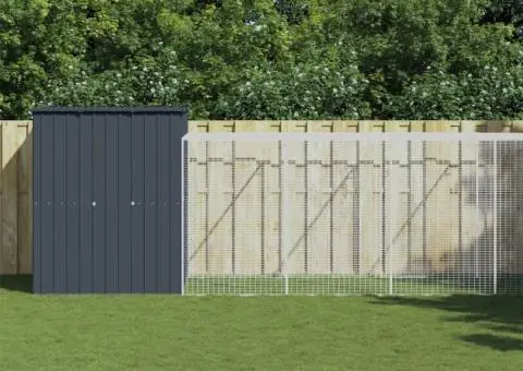 Coteț de pui cu incintă antracit 165x1271x181cm oțel galvanizat - 1/5