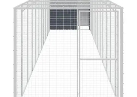 Coteț de pui cu incintă antracit 165x1271x181cm oțel galvanizat - 3/5