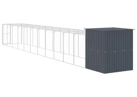 Coteț de pui cu incintă antracit 165x1271x181cm oțel galvanizat - 5/5