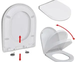 vidaXL Capac WC, închidere silențioasă, eliberare rapidă, alb, pătrat