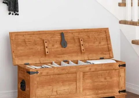 Cufăr de depozitare din lemn de mango nefinisat - 1/5