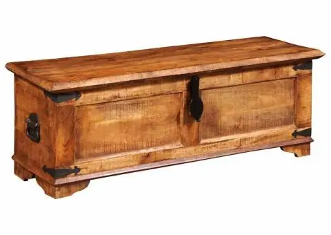 Cufăr de depozitare din lemn de mango nefinisat - 2/5