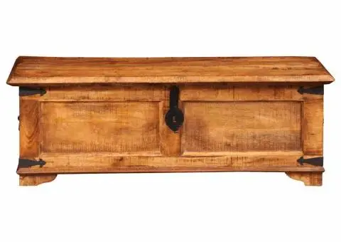 Cufăr de depozitare din lemn de mango nefinisat - 4/5