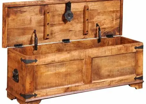 Cufăr de depozitare din lemn de mango nefinisat - 5/5