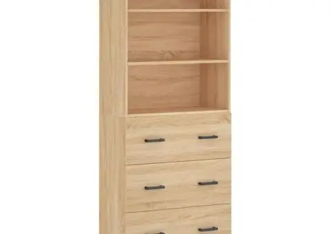 Dulap înalt, stejar sonoma, 69,5x34x180 cm, lemn compozit - 2/5