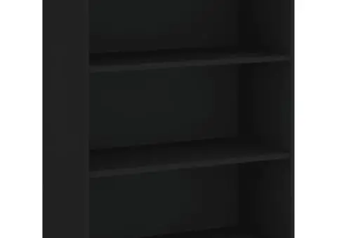 Dulap înalt, negru, 69,5x34x180 cm, lemn compozit - 5/5