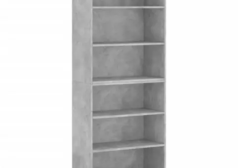 Dulap înalt, gri beton, 69,5x32,5x180 cm, lemn compozit - 2/5