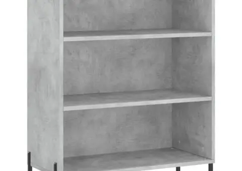 Dulap înalt, gri beton, 69,5x32,5x180 cm, lemn compozit - 4/5