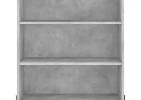 Dulap înalt, gri beton, 69,5x32,5x180 cm, lemn compozit - 5/5