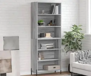 vidaXL Dulap înalt, gri sonoma, 69,5x32,5x180 cm, lemn compozit