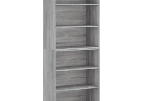 Dulap înalt, gri sonoma, 69,5x32,5x180 cm, lemn compozit - 2/5