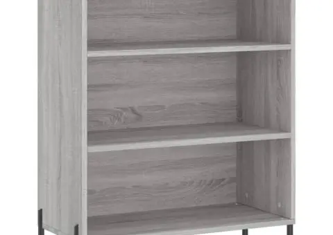 Dulap înalt, gri sonoma, 69,5x32,5x180 cm, lemn compozit - 4/5