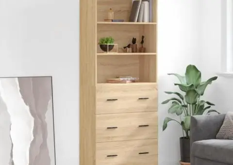 Dulap înalt, stejar sonoma, 69,5x34x180 cm, lemn compozit - 1/5