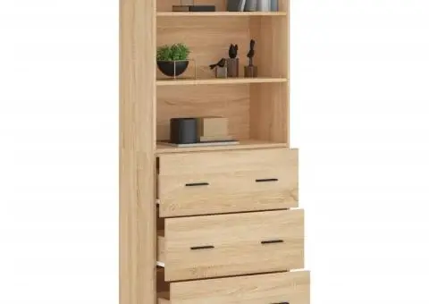 Dulap înalt, stejar sonoma, 69,5x34x180 cm, lemn compozit - 3/5