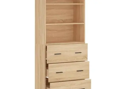 Dulap înalt, stejar sonoma, 69,5x34x180 cm, lemn compozit - 4/5