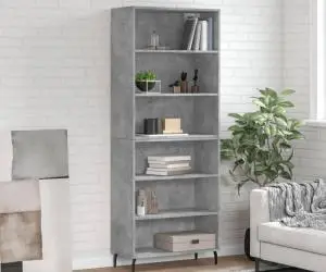 vidaXL Dulap înalt, gri beton, 69,5x32,5x180 cm, lemn compozit