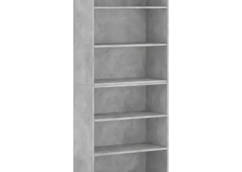 Dulap înalt, gri beton, 69,5x32,5x180 cm, lemn compozit - 2/5