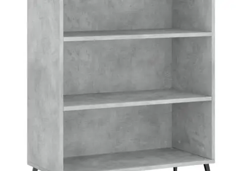 Dulap înalt, gri beton, 69,5x32,5x180 cm, lemn compozit - 4/5