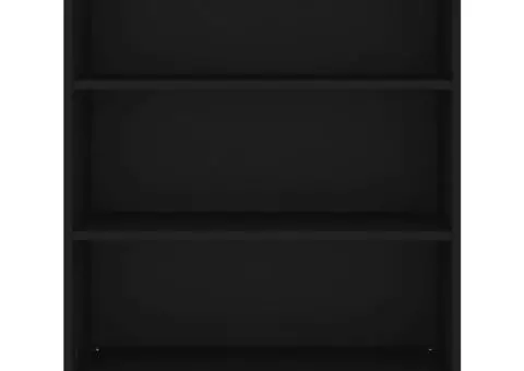 Dulap înalt, negru, 69,5x32,5x180 cm, lemn compozit - 5/5