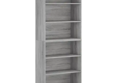 Dulap înalt, gri sonoma, 69,5x32,5x180 cm, lemn compozit - 2/5