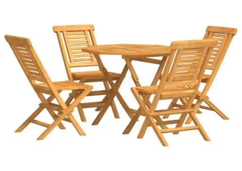 Set masă pentru grădină, lemn masiv de tec, 5 piese - 2/5