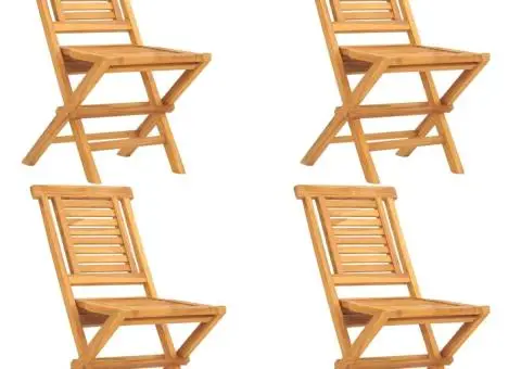 Set masă pentru grădină, lemn masiv de tec, 5 piese - 3/5