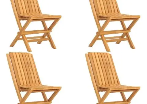 Set masă pentru grădină, lemn masiv de tec, 5 piese - 3/5