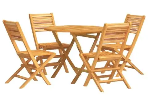 Set masă pentru grădină, lemn masiv de tec, 5 piese - 2/5