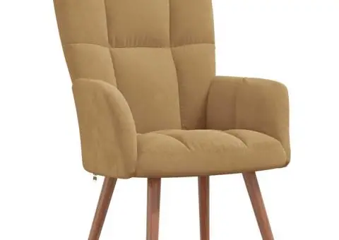 Scaun de relaxare, maro, catifea - 2/5