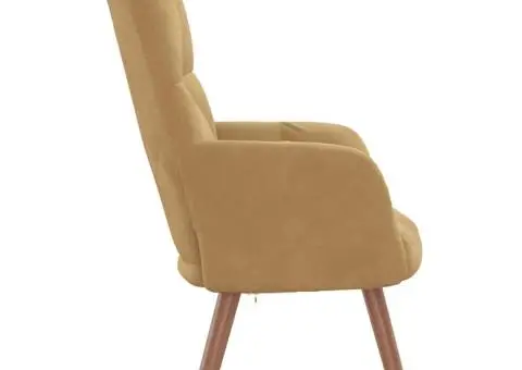 Scaun de relaxare, maro, catifea - 4/5