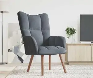 vidaXL Scaun de relaxare, gri închis, catifea