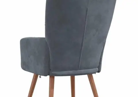 Scaun de relaxare, gri închis, catifea - 5/5