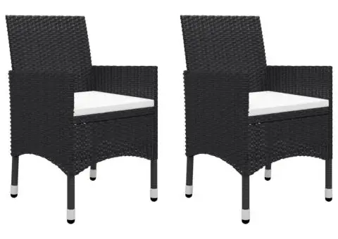 Set mobilier de grădină, 3 piese, negru - 5/5