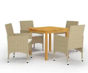 vidaXL Set mobilier de grădină, 5 piese, bej