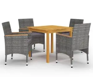 vidaXL Set mobilier de grădină, 5 piese, gri