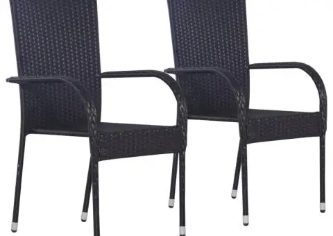 Set mobilier de grădină, 3 piese, negru - 5/5