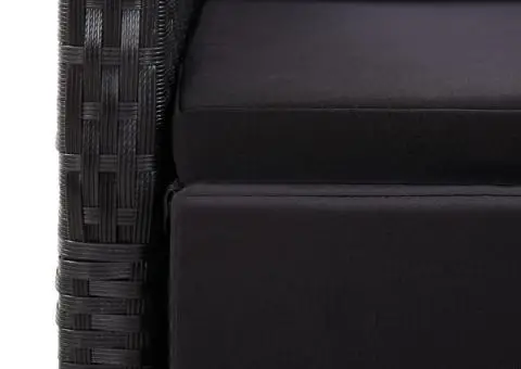 Set mobilier de grădină, 3 piese, negru - 4/5